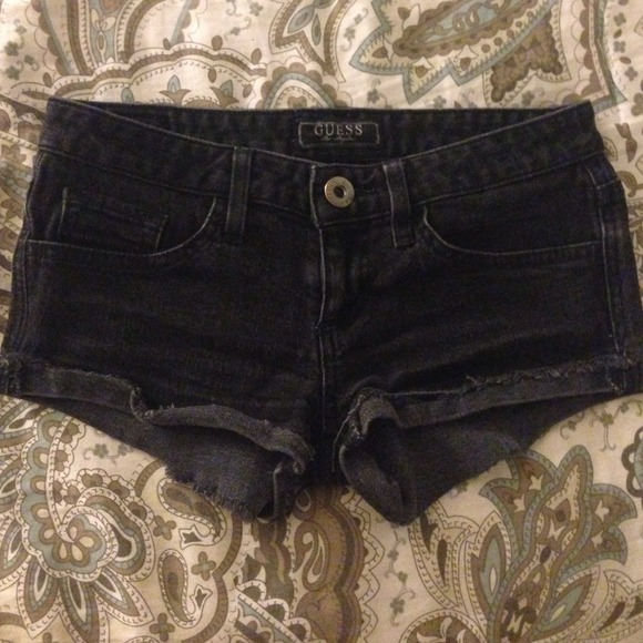 Black denim Guess shorts