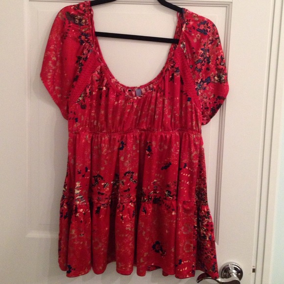 Free People top with an oriental inspired pattern