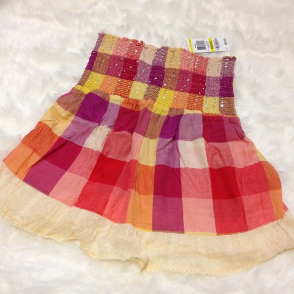 American Rag Tops - Embellished Plaid Lace Top