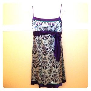 BCBG dress in aqua & purple w/green accents