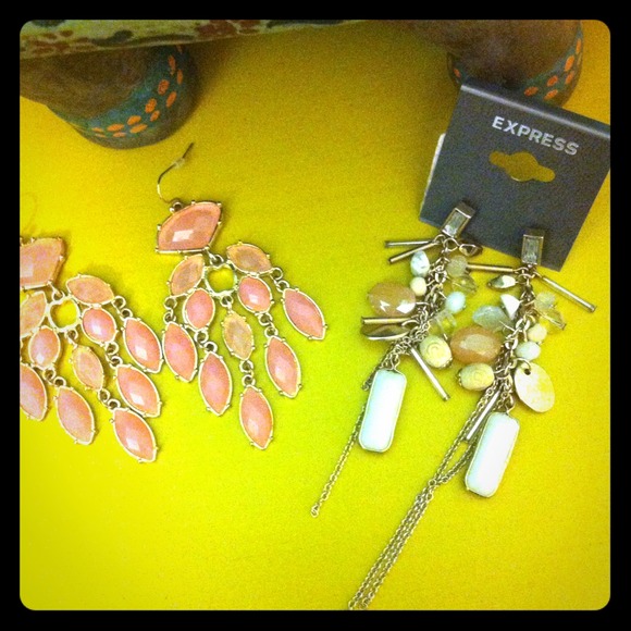 Two pair of statement earrings