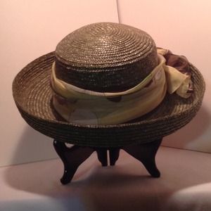 Sage green straw hat