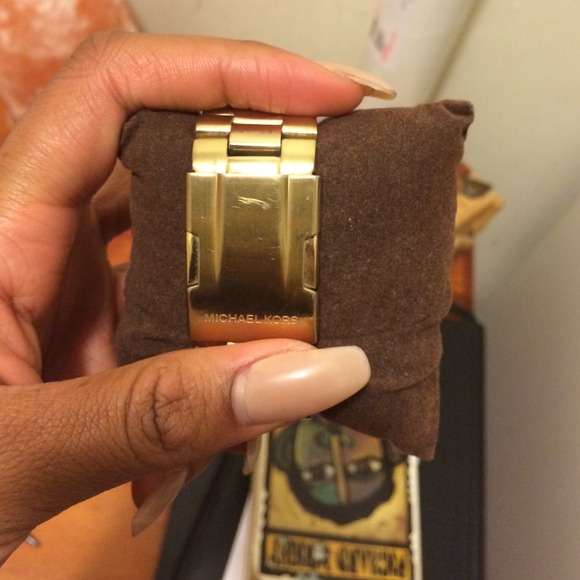 NEGOTIABLE - Oversized MK gold toned watch