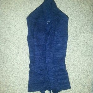 Navy blue wrap sweater vest