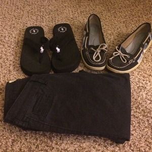 Ralph Lauren shoes, sperrys and a & f blue pants