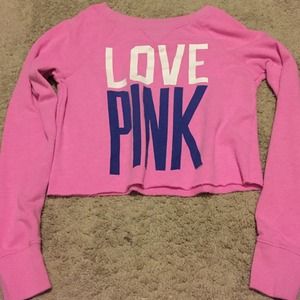 Victoria's Secret pink crop sweatshirt
