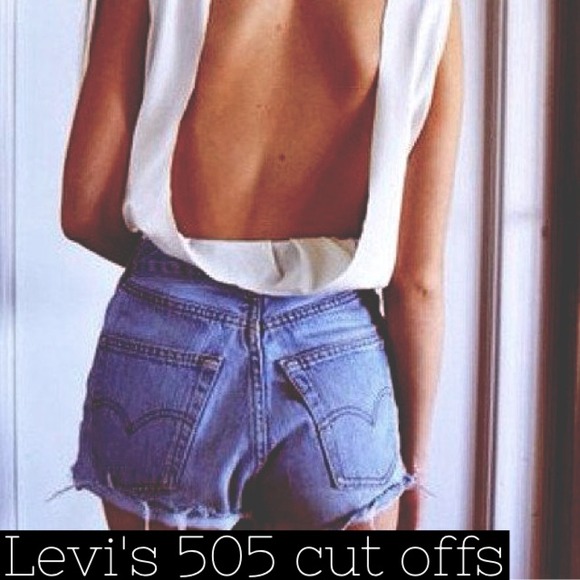 UO style Levi's high waisted denim cut off shorts
