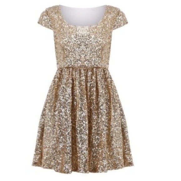 Gold sequenced dress! (Negotiable)