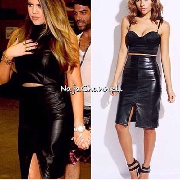 Vegan leather skirt - Picture 2 of 3