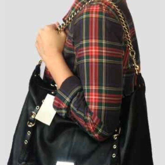 Steve Madden black and gold chain purse