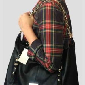 Steve Madden black and gold chain purse