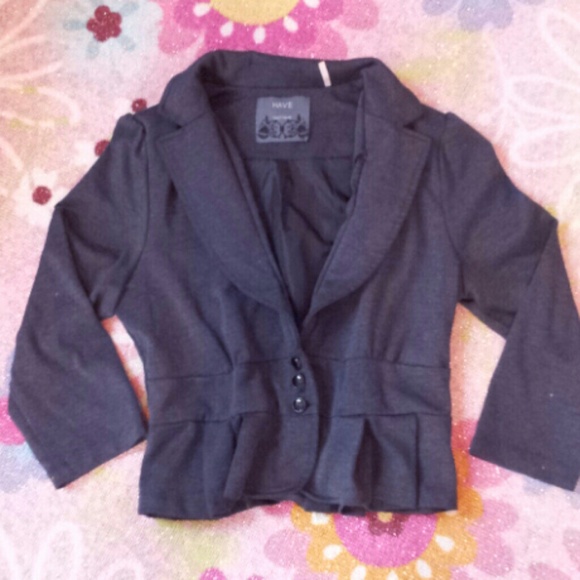 crop blazer charcoal gray.