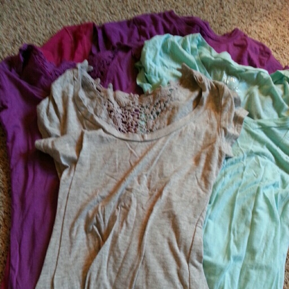 Lots of 5 plain shirts Aeropostale, Aerie, Rue 21