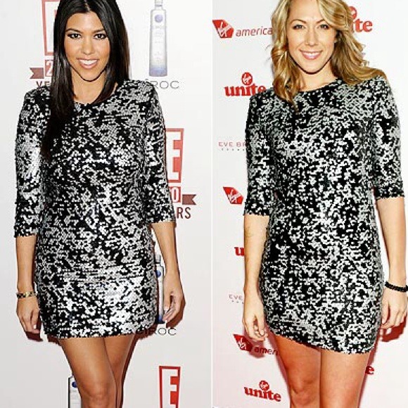 french connection silver sequin dress