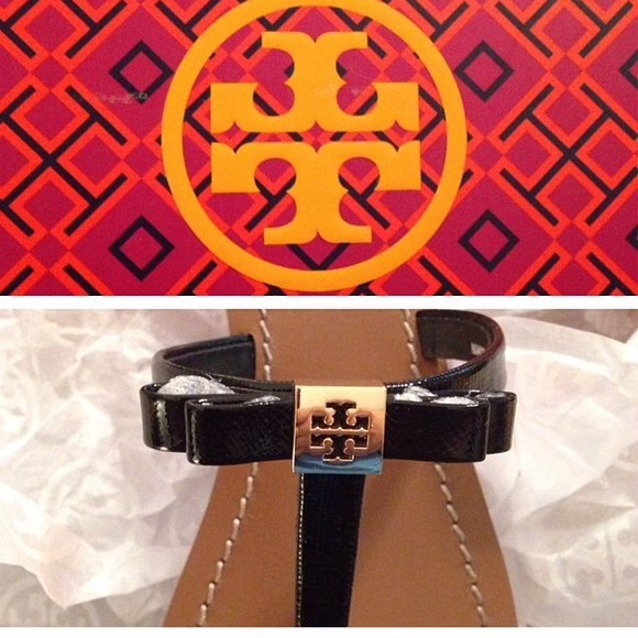 Tory Burch Shoes - Tory Burch sandals with black bow.