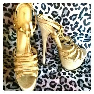 Strappy platform heels