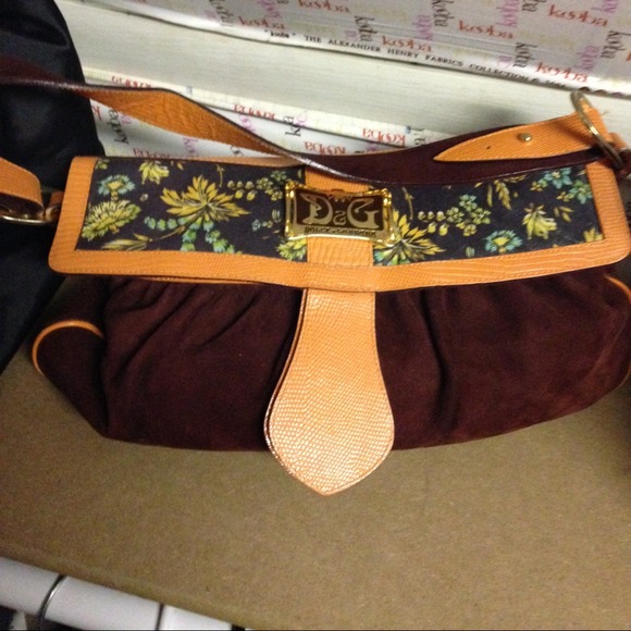 SOLD! D&G suede and leather shoulder bag