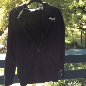 Black zip up PINK sweatshirt