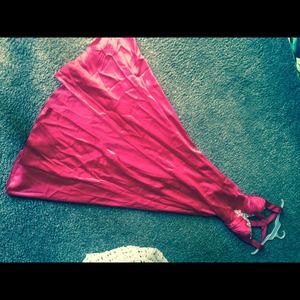 Red prom dress with diamond accent