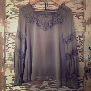 Gray Victorian Inspired Top