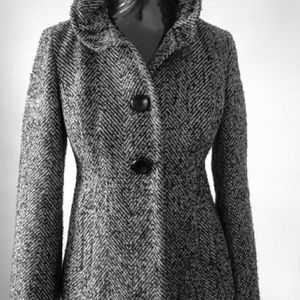 Black and white herringbone jacket