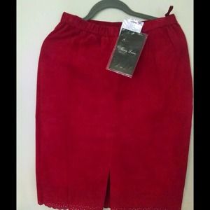 HSN Terry Lewis Leather Suede Skirt