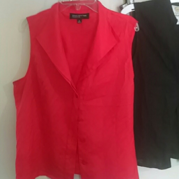 Coral sleeveless blouse