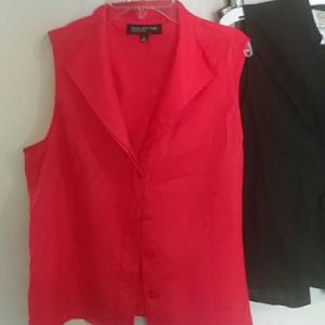 Coral sleeveless blouse