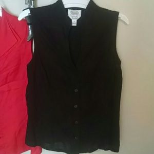 Chocolate brown Irish linen sleeveless top