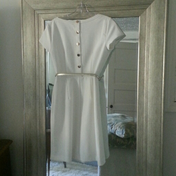 Ann Taylor Gold Button Back Dress