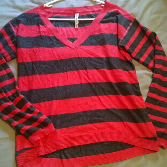 Scarlet and dark gray sweater