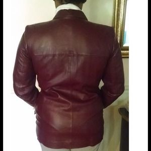 Style & Co. Cranberry Leather Jacket
