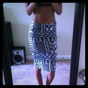 Tribal print pencil skirt