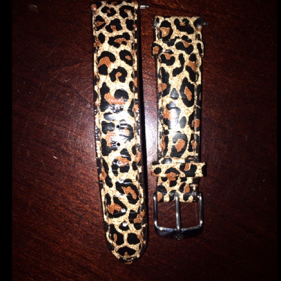 Michele leopard print watch band