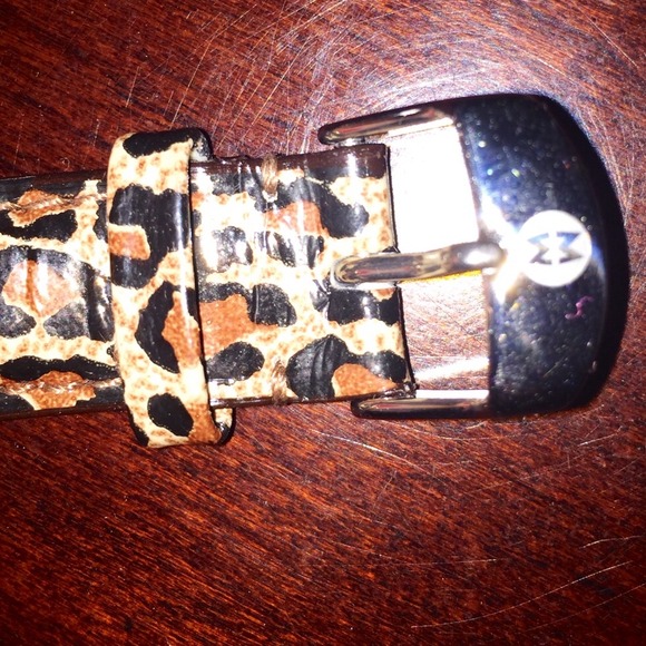 Michele leopard print watch band main image 3