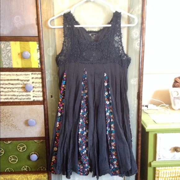 free People Floral pleat Smock dress