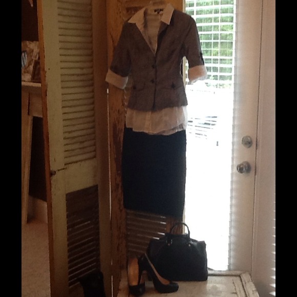 Express black and white jacket.