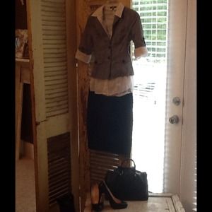 Express black and white jacket.