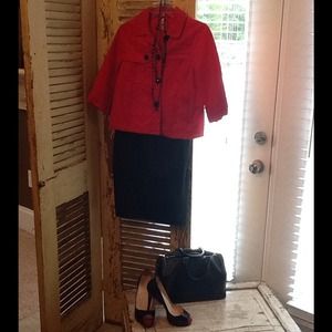 Red old navy pea coat XS