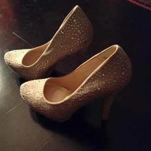 *SOLD* Charlotte Russe Nude suede w/rhinestones
