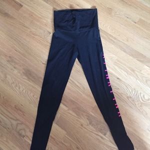 VS Pink fold over black leggings