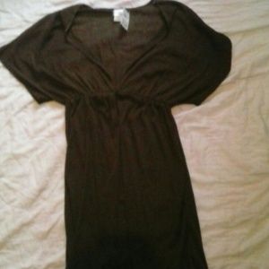 Dark brown v-neck bathing suit cover up