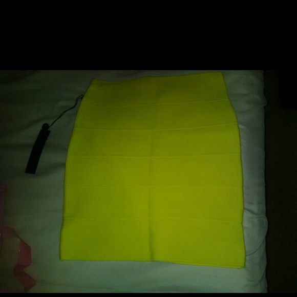 SOLD Very Sexy Neon Yellow Bandage Skirt