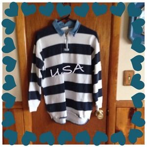 Navy and White Striped Long Sleeve Shirt