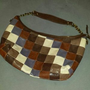 Brown patched purse