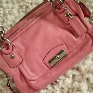 Authentic Coach pink leather handbag