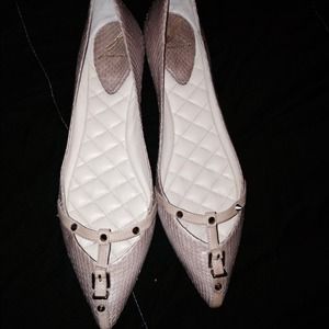 Nwt! Brian Atwood "Snake-embossed leather Flats!