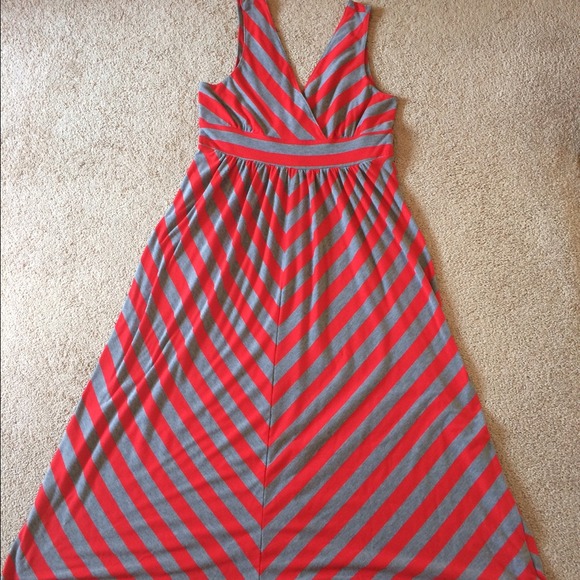 Red striped Maxi dress