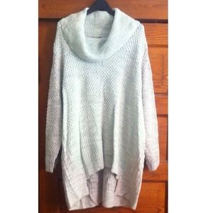 Cowl Neck Oversized Long Knit Sweater
