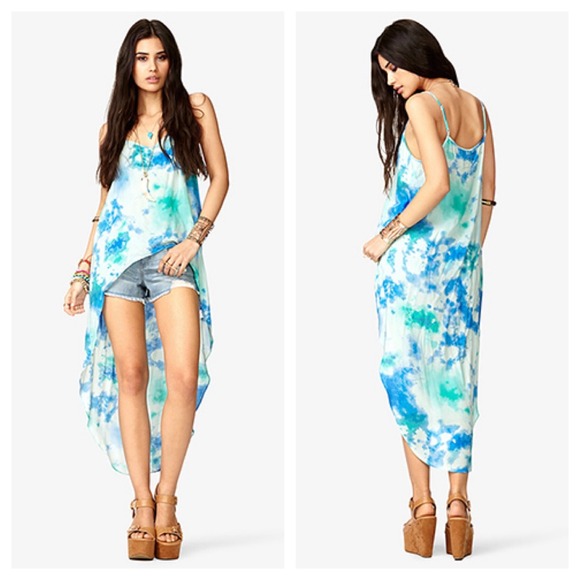 High-low shirt, tie-dye.